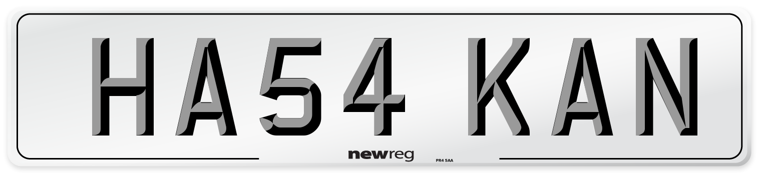 HA54 KAN Number Plate from New Reg